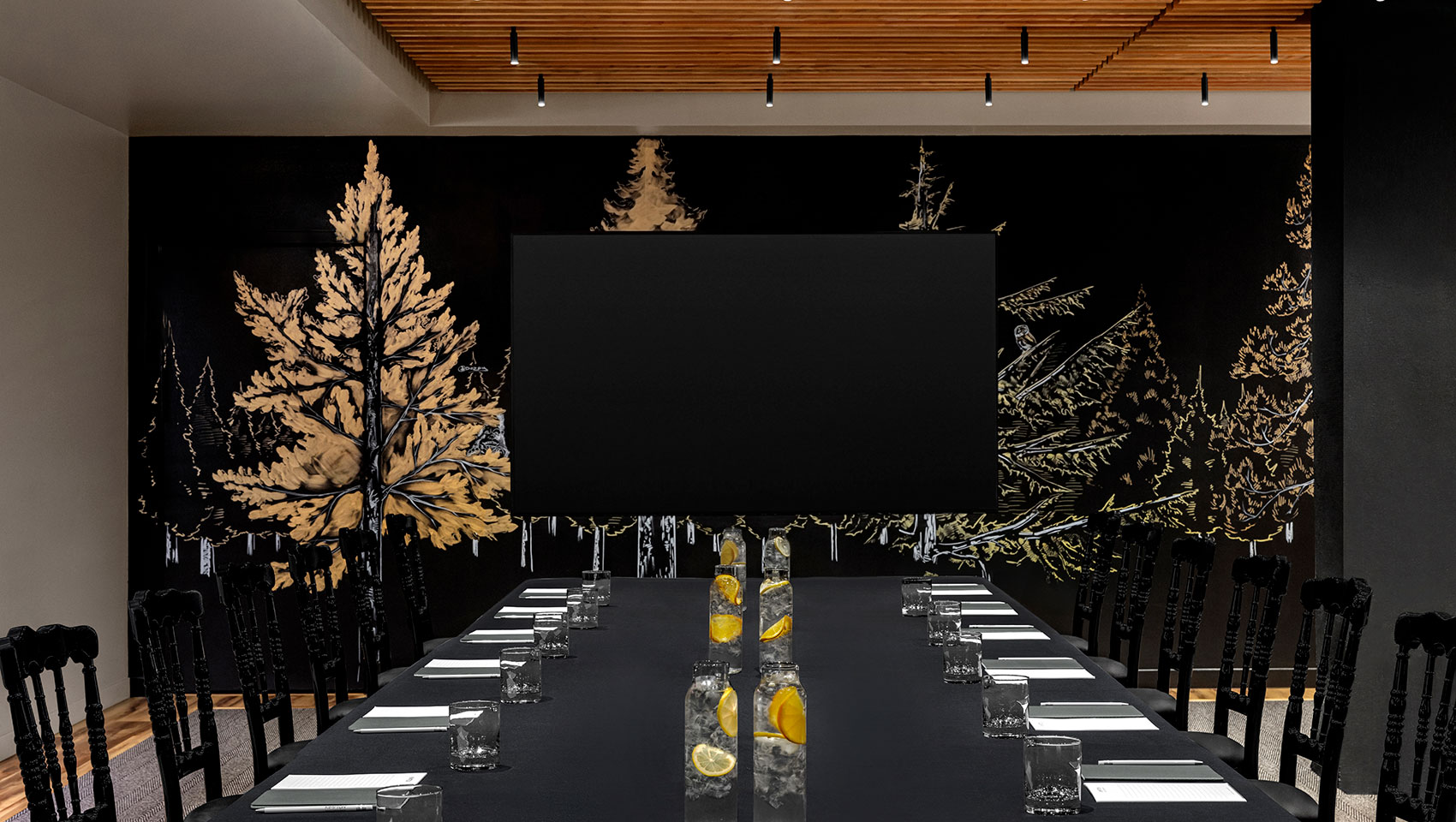 hive meeting room with a hand sanitizer station